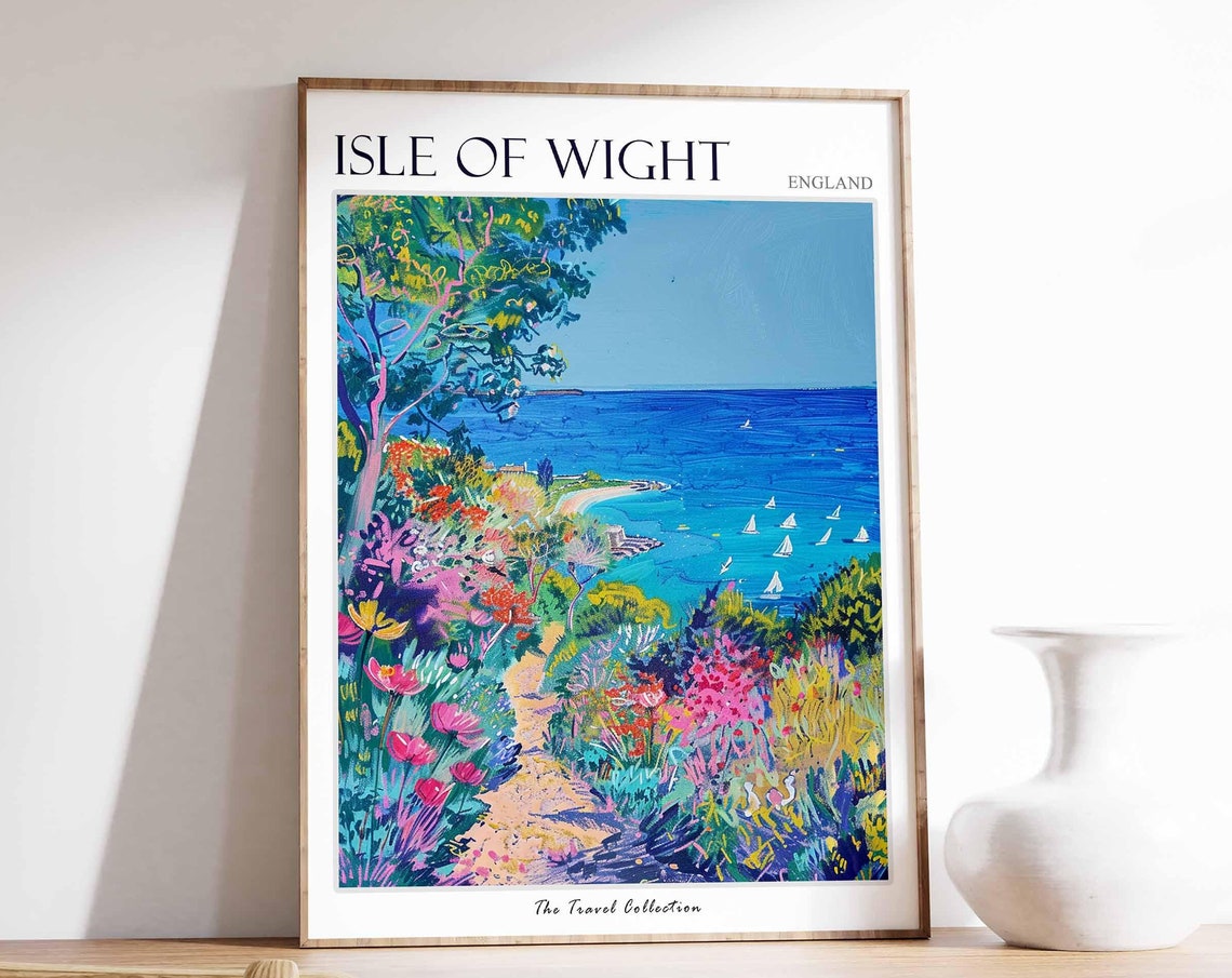 Isle Of Wight Poster Scotland Poster Isle Of Wight Travel Art Isle Of Wight Uk England Travel Beach House Decor