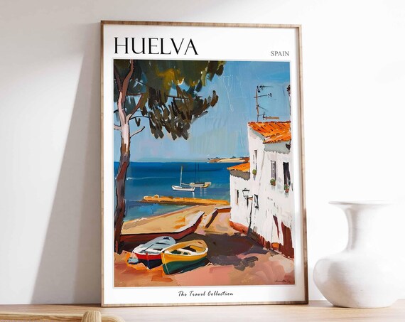 Huelva Poster Huelva Travel Print Spain Wall Art Spanish Travel Print Tropical Decor Huelva Travel Art Huelva Wall Art