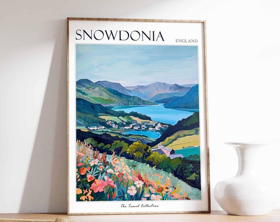 Snowdonia Poster Wales Poster Mountain Poster Uk Travel Poster Uk National Park Wales Gift Snowdonia Print Snowdonia Travel Gift