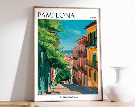 Pamplona Poster Spanish Travel Print Pamplona Travel Art Pamplona Wall Art Spanish Travel Spanish Wall Art Pamplona Gift