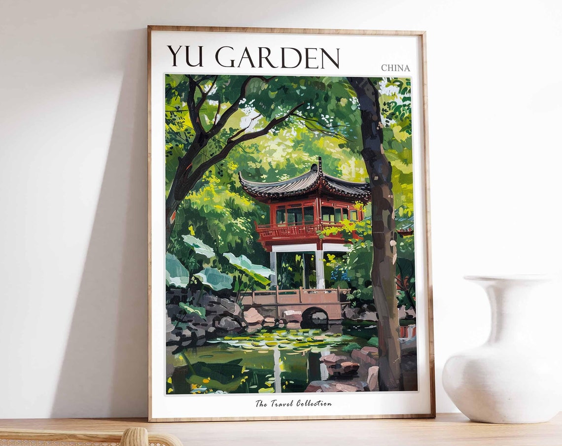 Yu Garden Poster China Travel Print Chinese Decor Asia Travel Poster Asian Wall Art Yu Garden Gift Yu Garden Travel Poster