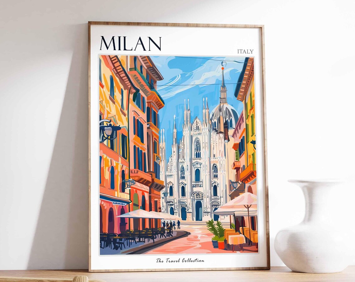 Milan Italian Travel Poster, Home Decor Art Print