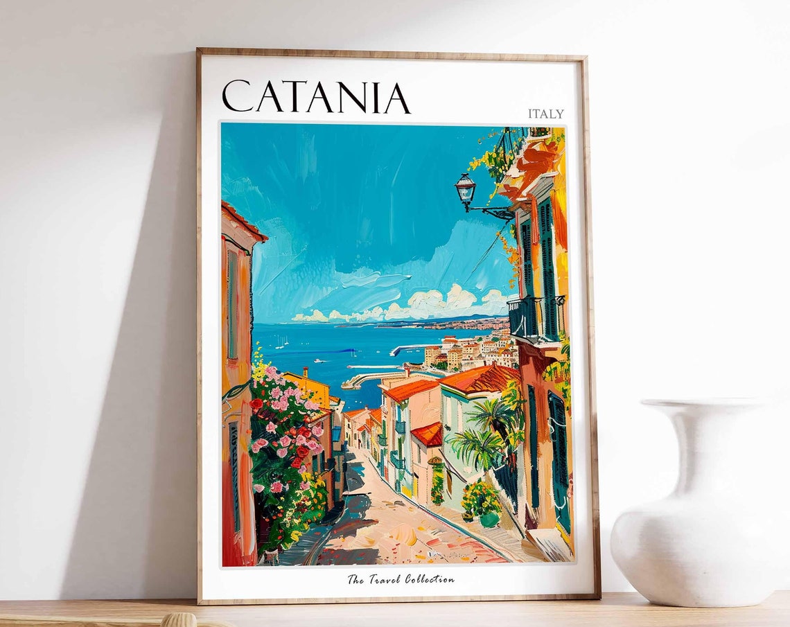 Catania Poster Italian Travel Print Catania Travel Art Catania Wall Art Italian Travel Catania Home Decor Catania Travel Gift
