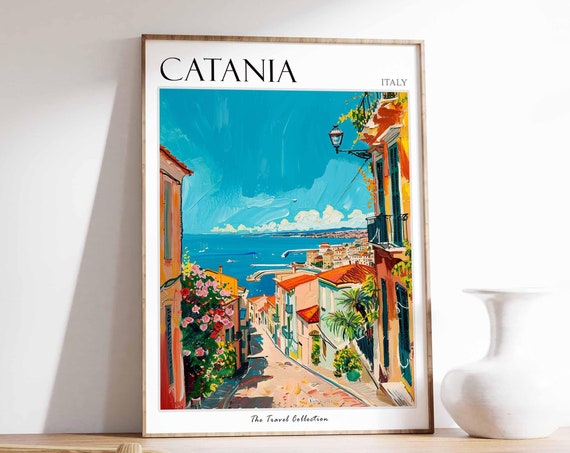 Catania Poster Italian Travel Print Catania Travel Art Catania Wall Art Italian Travel Catania Home Decor Catania Travel Gift
