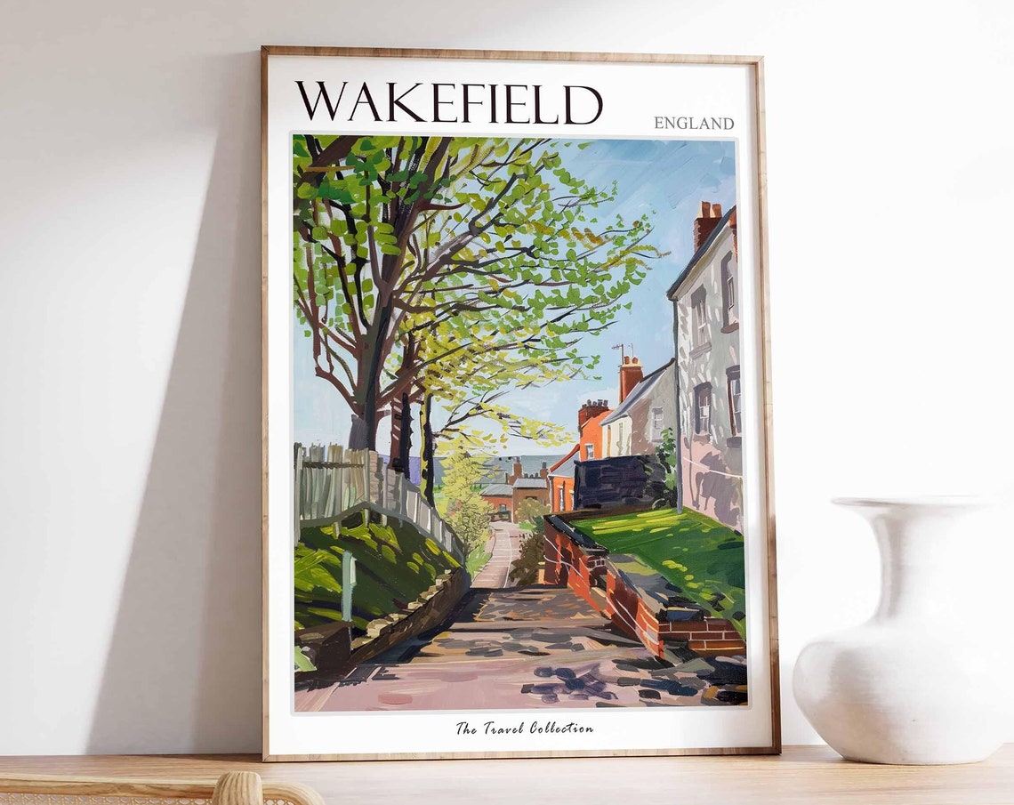 Wakefield Poster England Travel Print British Decor United Kingdom Travel Poster City Print Wakefield Gift Wakefield Travel Poster