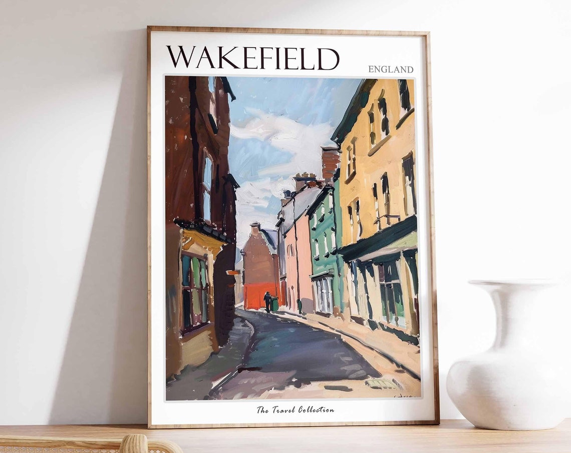 Wakefield Poster England Travel Print British Decor United Kingdom Travel Poster City Print Wakefield Gift Wakefield Travel Poster