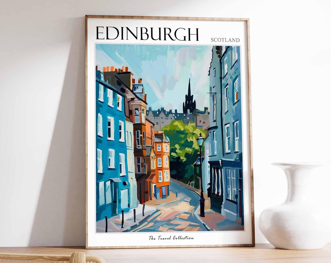 Edinburgh Poster Scotland Travel Print Scottish Decor United Kingdom Travel Poster City Print Edinburgh Gift Edinburgh Travel Poster