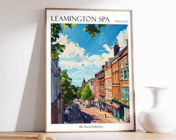 Leamington Spa Poster England Travel Print British Decor United Kingdom Travel Poster Leamington Spa Gift Leamington Spa Travel Poster