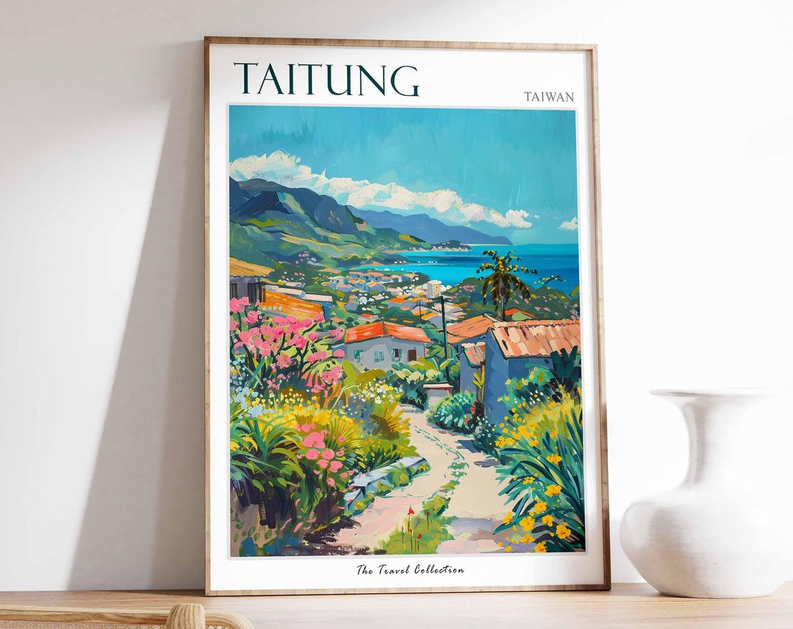 Taitung Poster Taiwan Travel Print Taiwanese Decor Asia Travel Poster Asian Wall Art City Print Taitung Gift Taitung Travel Poster