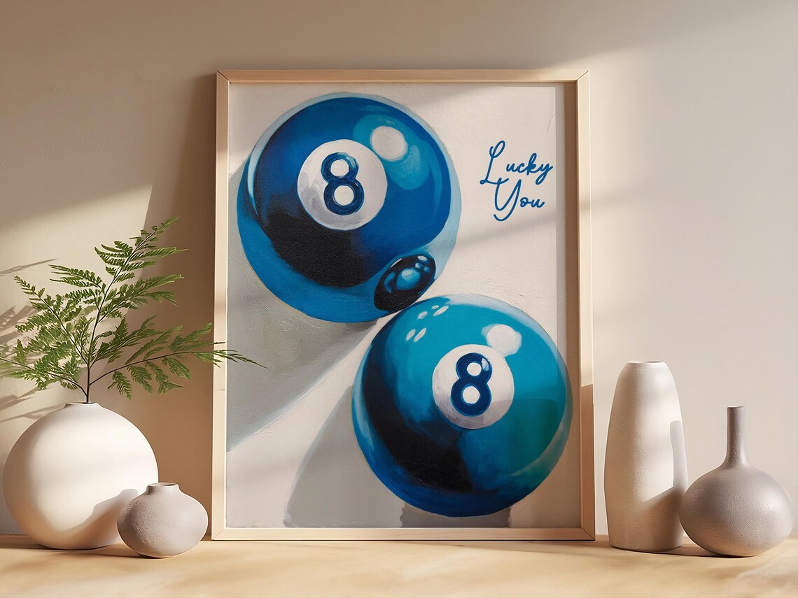 Personalized Lucky Me 8 Ball Retro Poster - Image 4