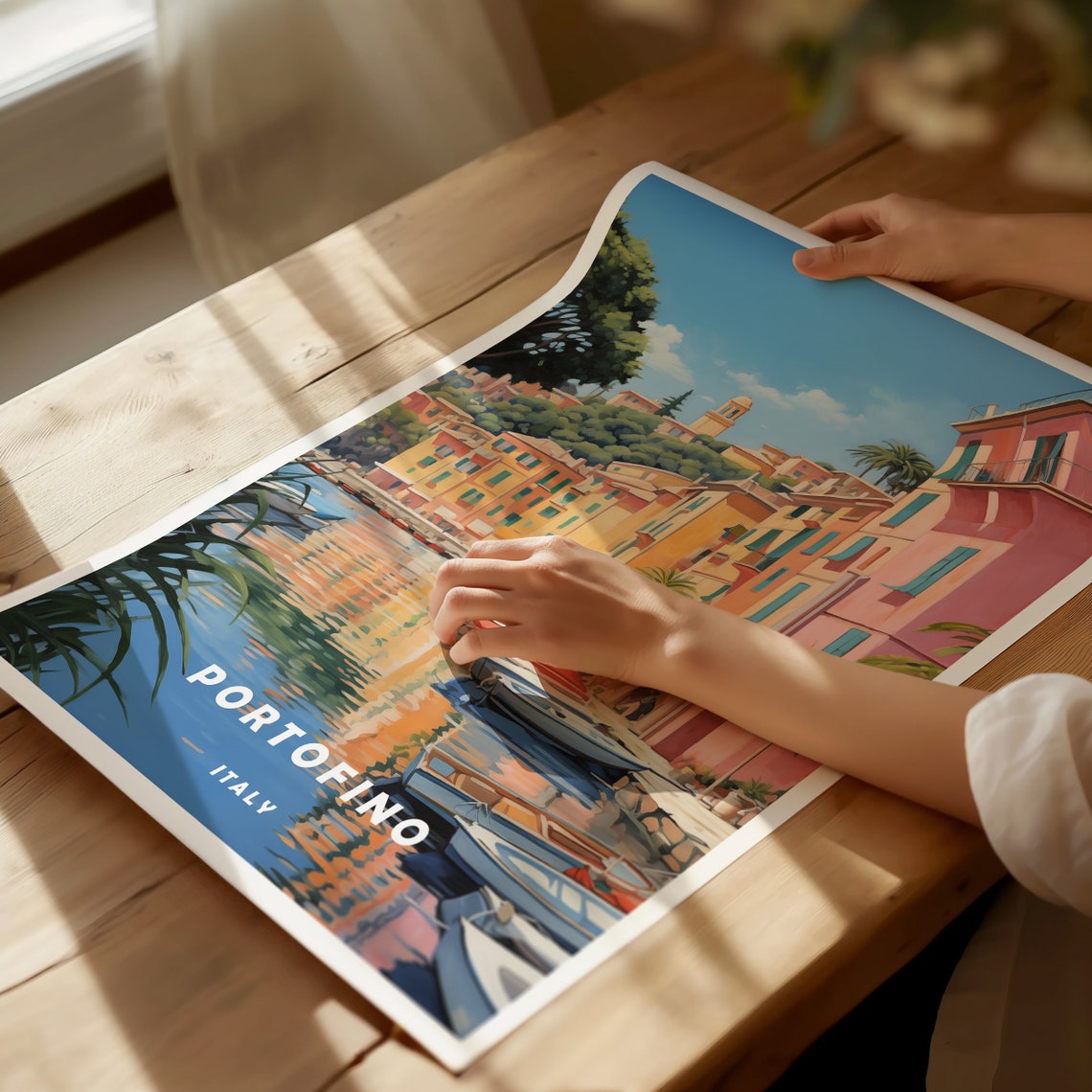 Portofino Travel Poster Portofino Print Portofino Wall Art Retro Print Italy Wall Art Home Decor Summer Print Italy Travel Art - Image 2