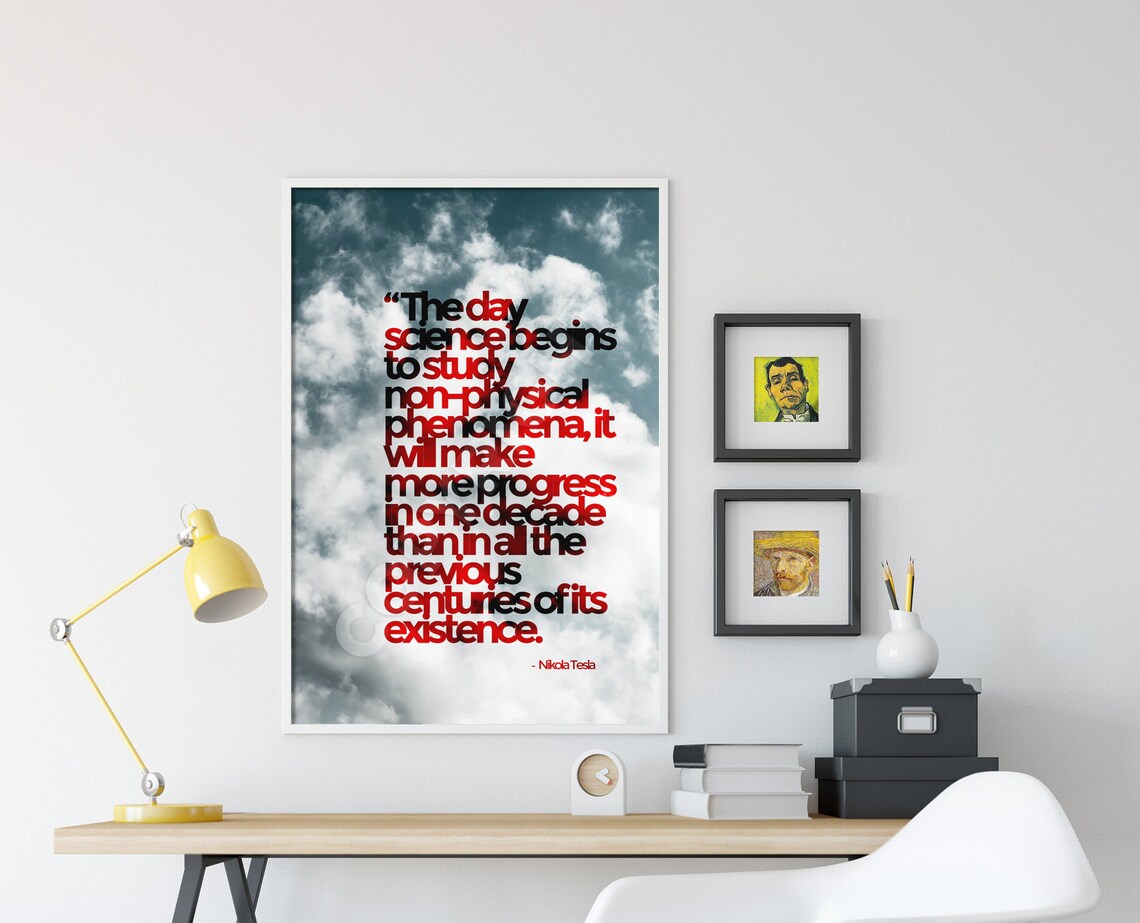 Nikola Tesla Quote Art Print, Home Wall Decor - Image 4