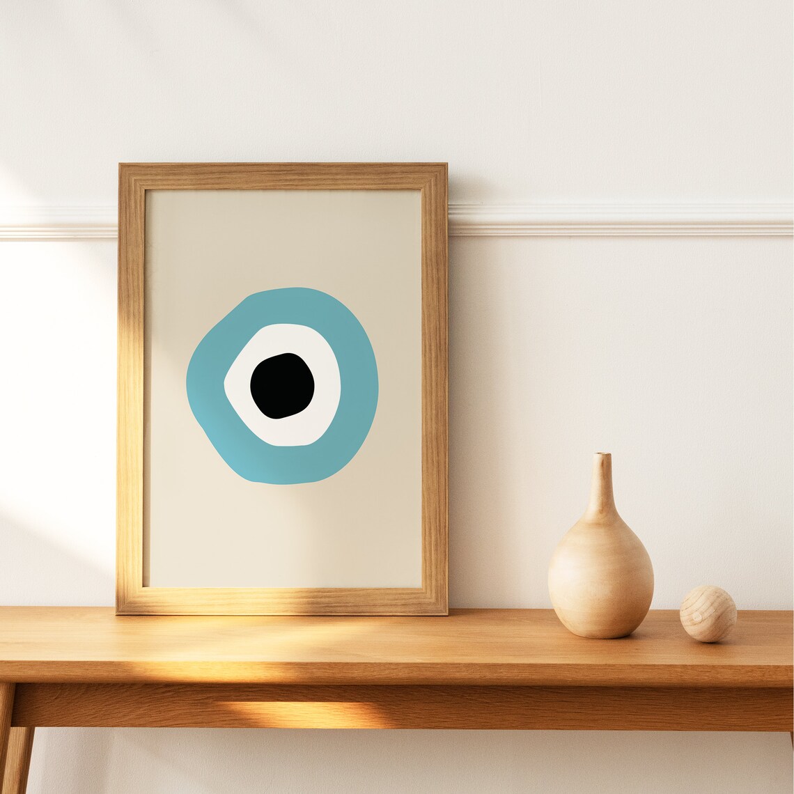 Evil Eye Series Art Print, Light Blue Trendy