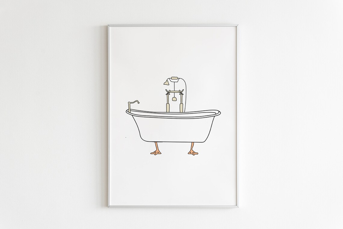 Duck Bath It Girl Art Print, Cute Bathroom Wall Decor