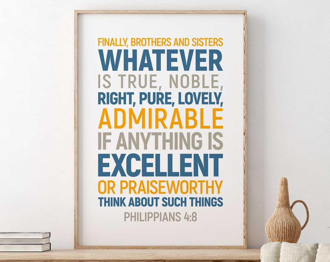 Philippians 4:8 Bible Verse, Scripture Gift