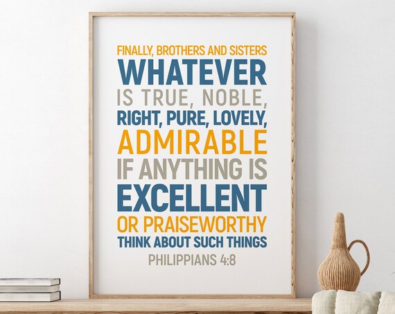 Philippians 4:8 Bible Verse, Scripture Gift
