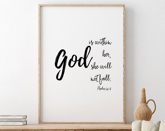 God Is Within Her, Psalm 46:5 Scripture Art Print