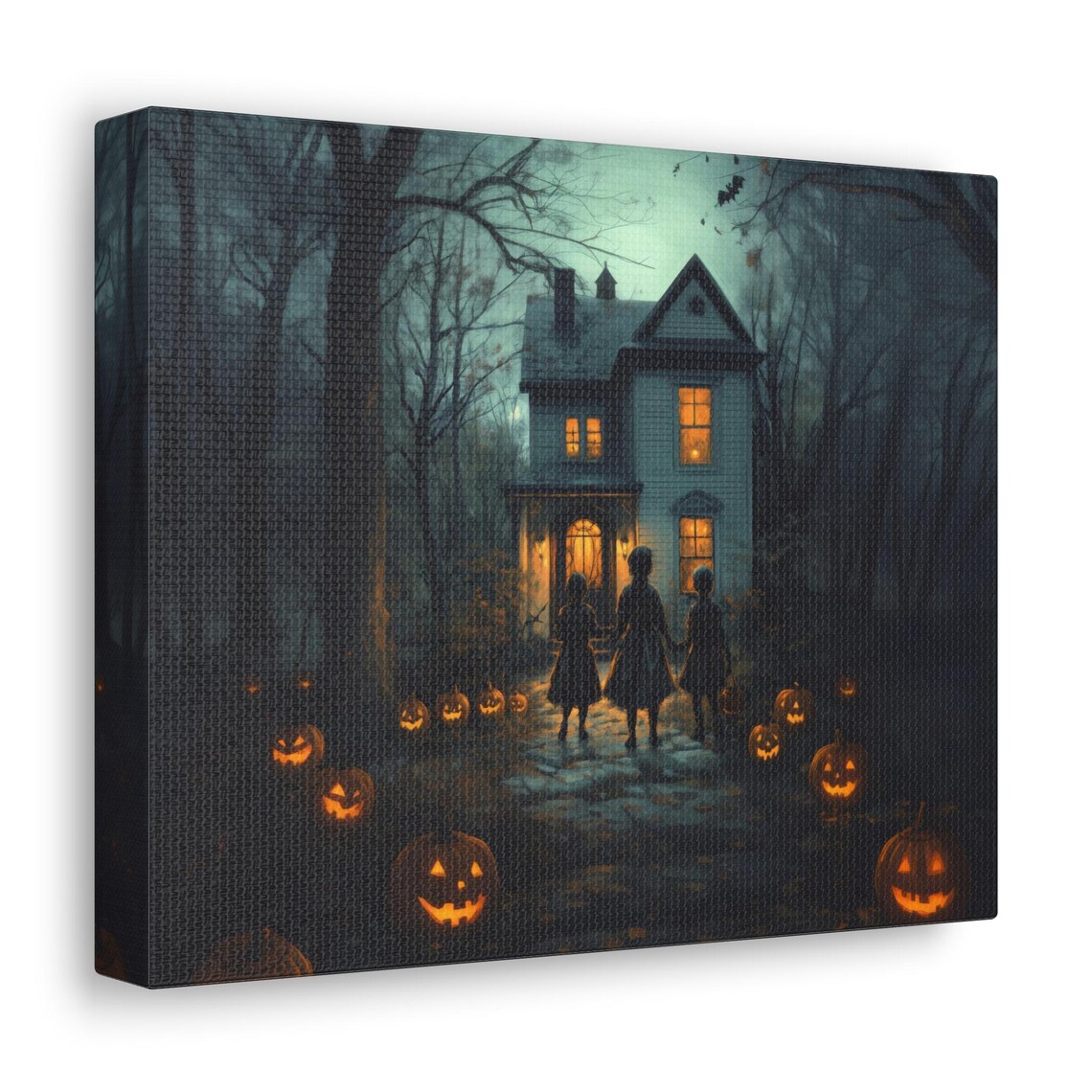 Spooky Trick Or Treat Children At Haunted House Night Poster - Image 2