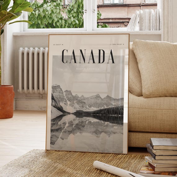 Canada Modern Travel Wall Art Design Color Print Wanderlust Decor Home Office Lover Gift North America