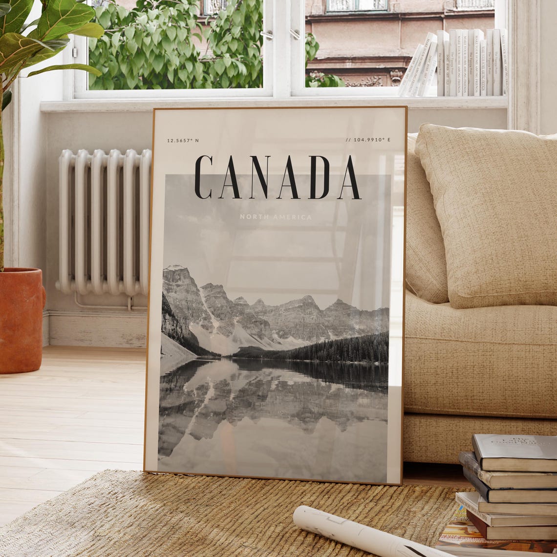 Canada Modern Travel Wall Art Design Color Print Wanderlust Decor Home Office Lover Gift North America
