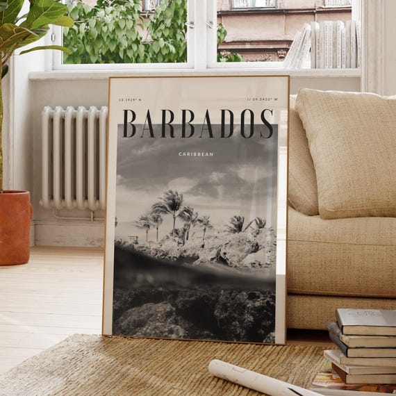 Barbados Modern Travel Wall Art Design Color Print Wanderlust Decor Home Office Lover Gift Caribbean