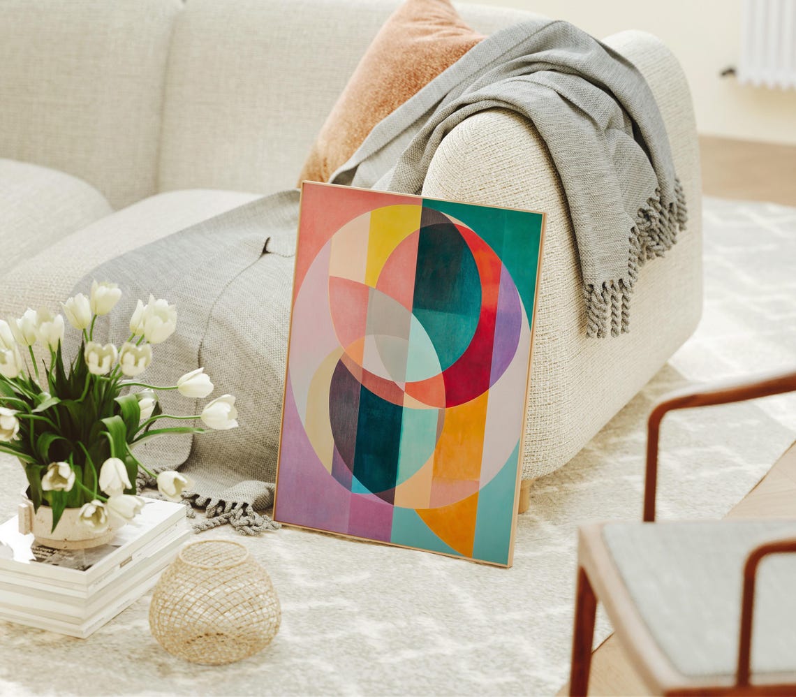 Mid Century Modern Geometric Art Print - Image 2