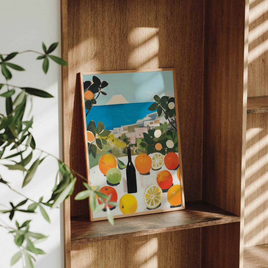 Oranges In Greek Summer, Kitchen Decor Art Print - Image 2