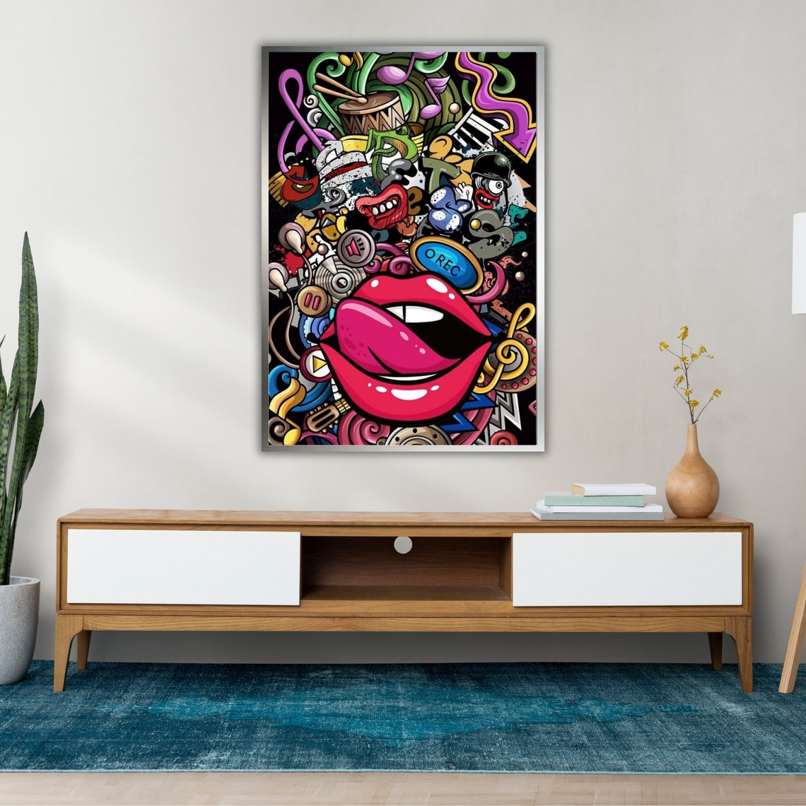 Graffiti Lips, Bold Street Art Decor - Image 2