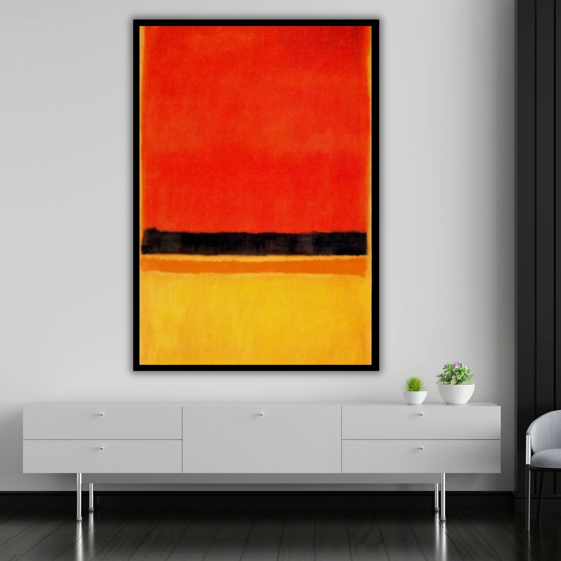 Red Orange Yellow Color Field Bands Warm Abstract Modern Poster - Image 4