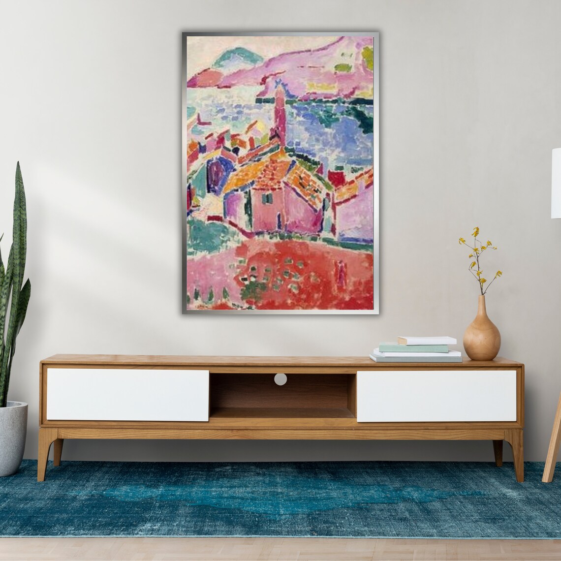 Matisse View of Collioure Fauvist Pink Village Landscape Art Print - Image 2