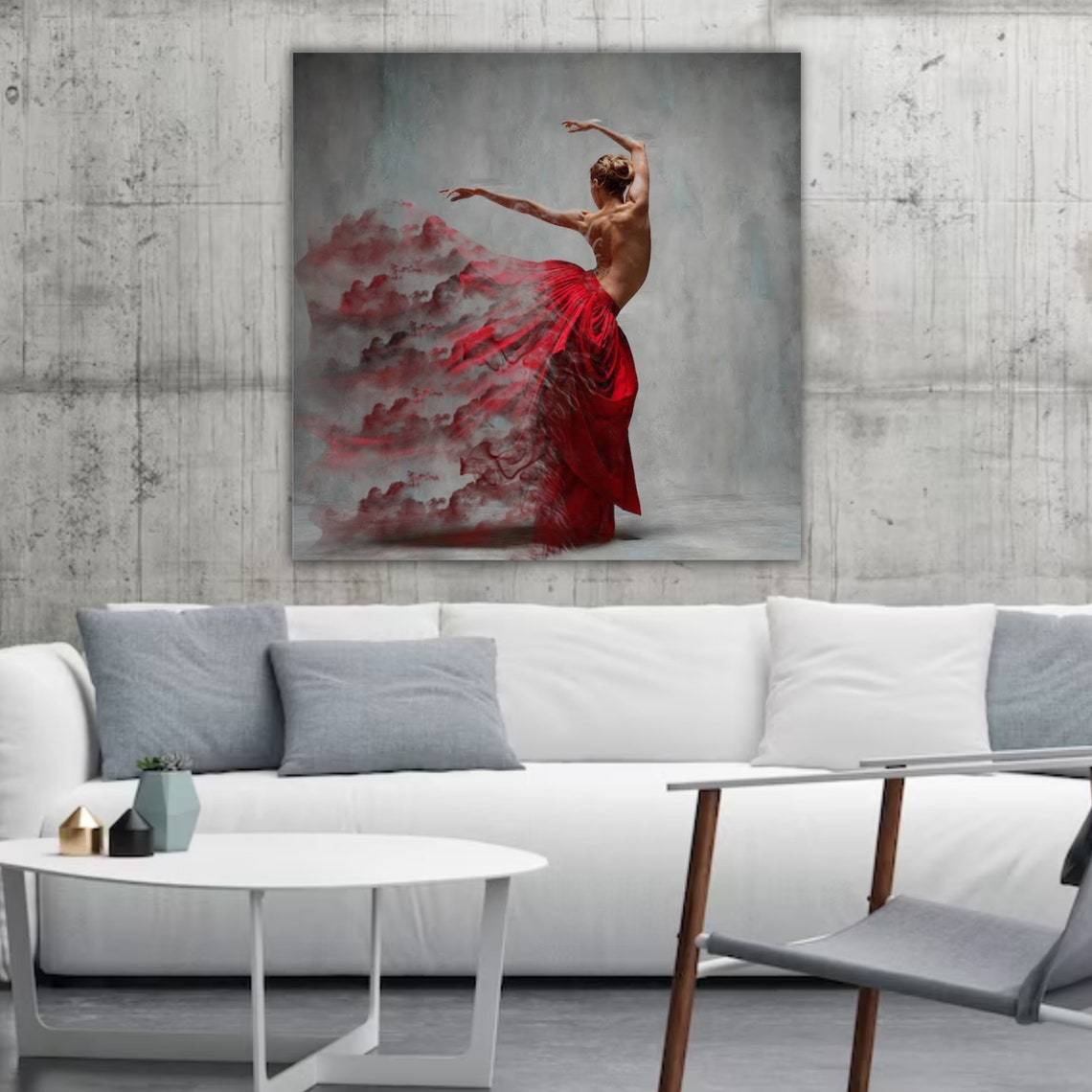 Elegant Red Dress Dance Ready To Hang Wall Art Ballet Studio Decor Ballerina Theme Dancer Gift - Image 5