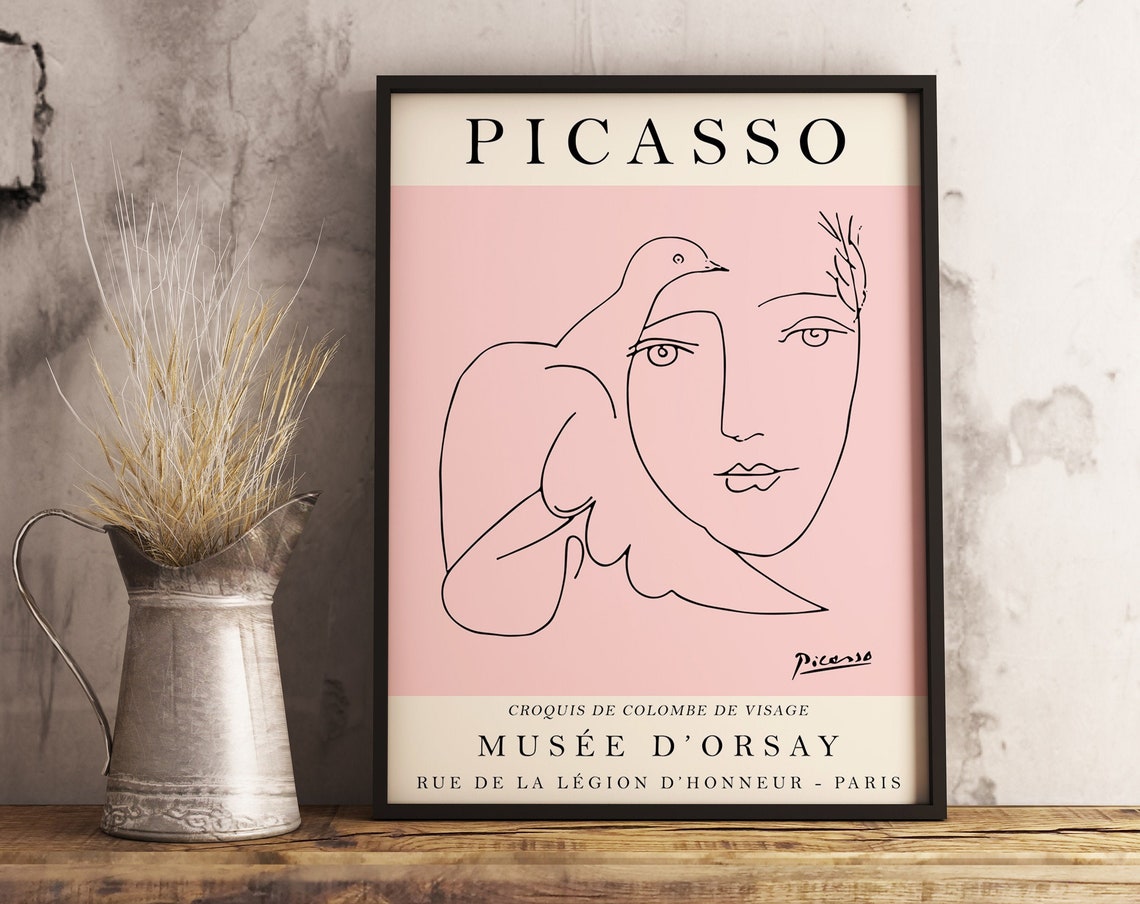 Picasso Dove Face Line Drawing Musee Dorsay Exhibition Art Poster - Image 3