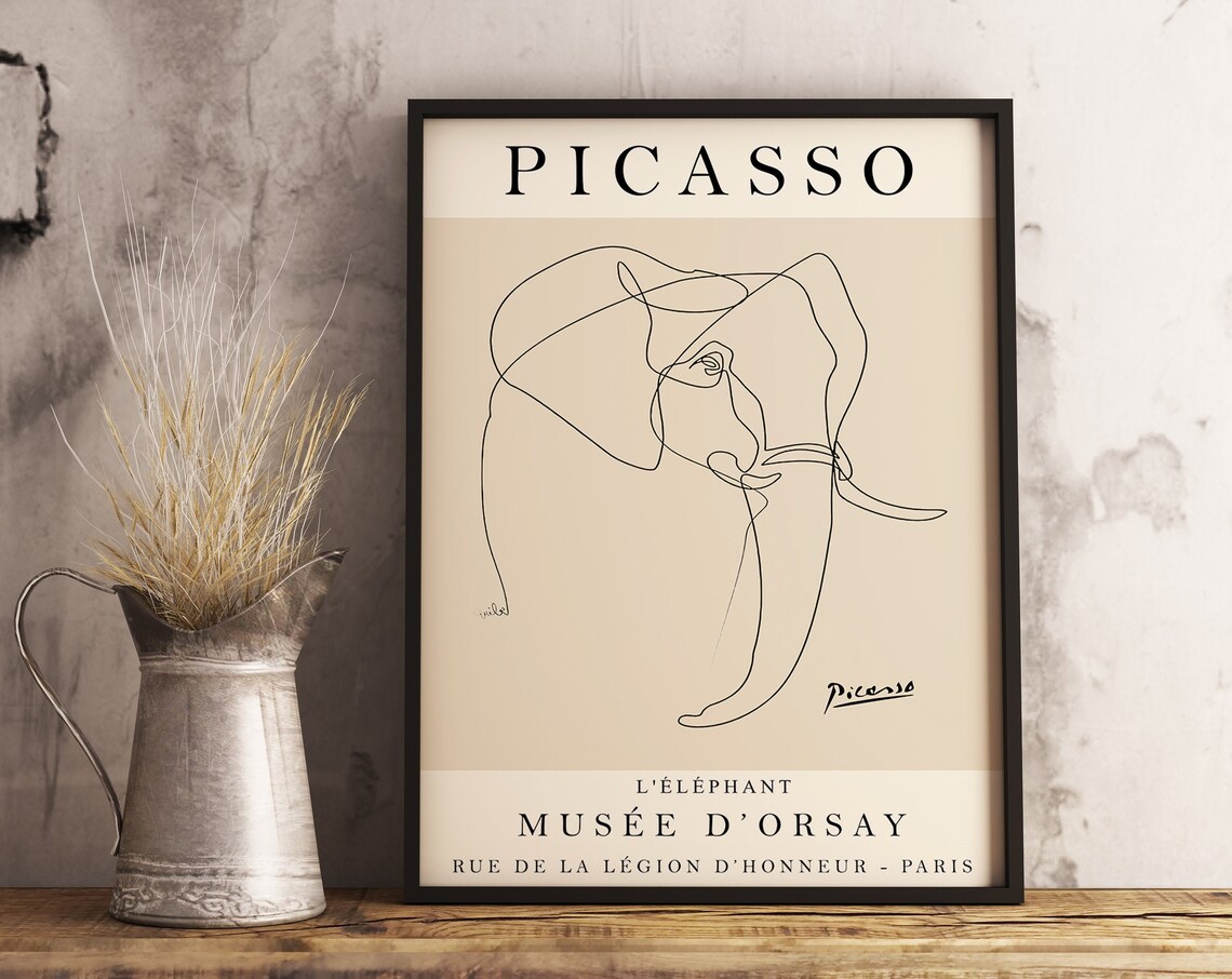 Picasso Elephant Single Line Art Musee dOrsay Exhibition Poster - Image 3