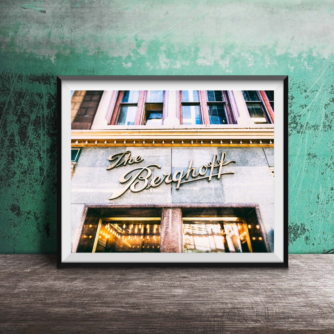 The Berghoff Restaurant Gold Script Sign Chicago Facade Poster