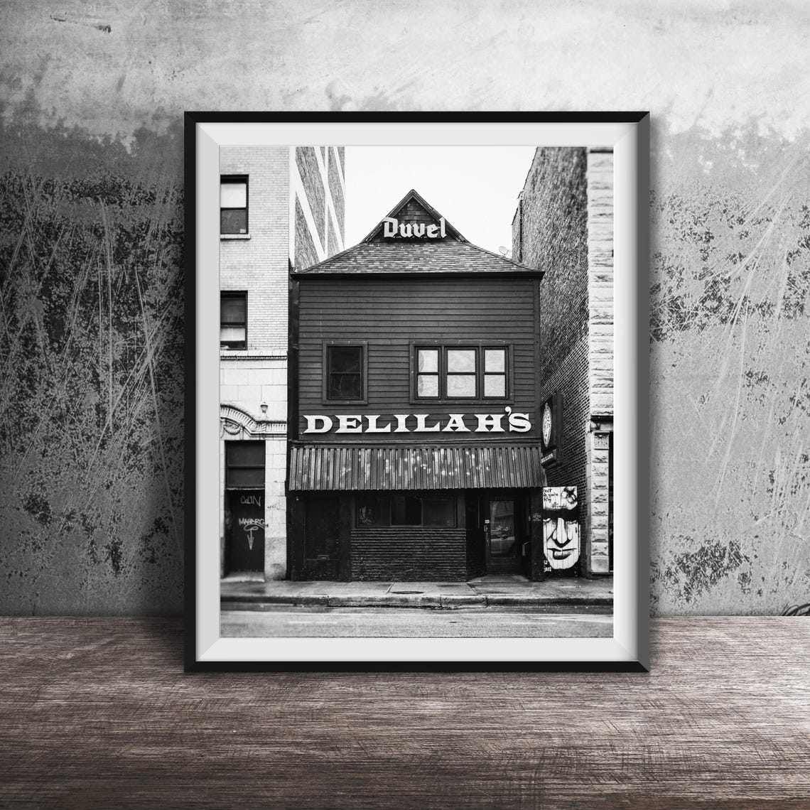 Delilahs Black Wooden Bar Duvel Neon Chicago Portrait Poster - Image 2