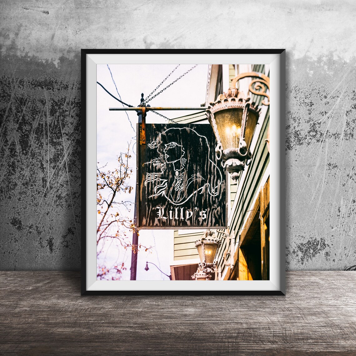 Lilly's Wrought Iron Hanging Sign Woman Sketch Art Photo Poster