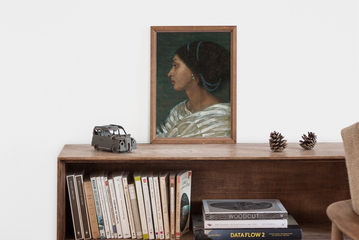 Vintage Female Portrait Art Print, Moody Wall Art - Image 2