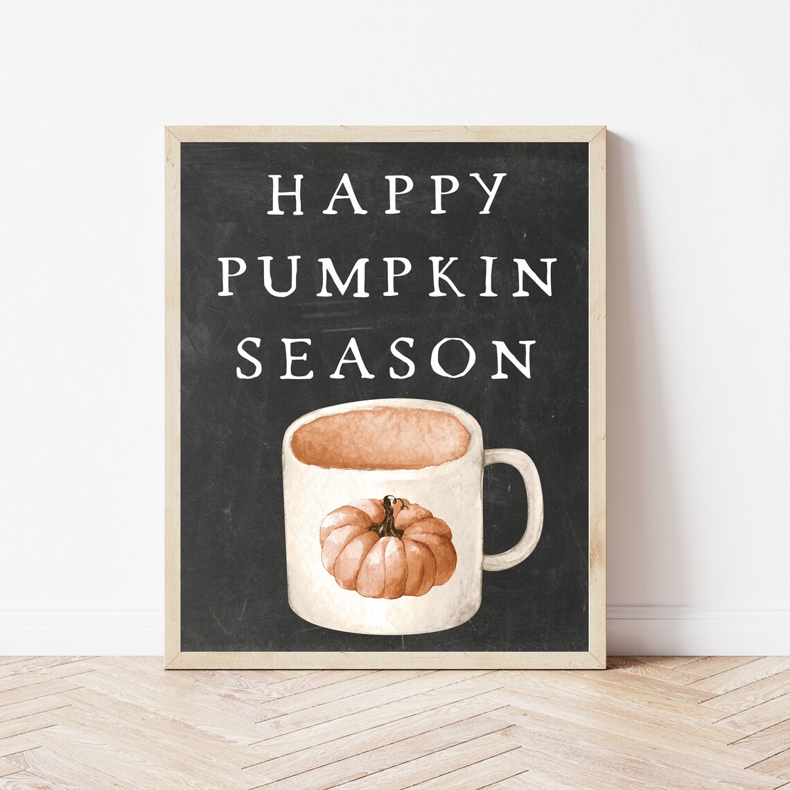 Pumpkin Decor, Minimalist Farmhouse Autumn Art Print