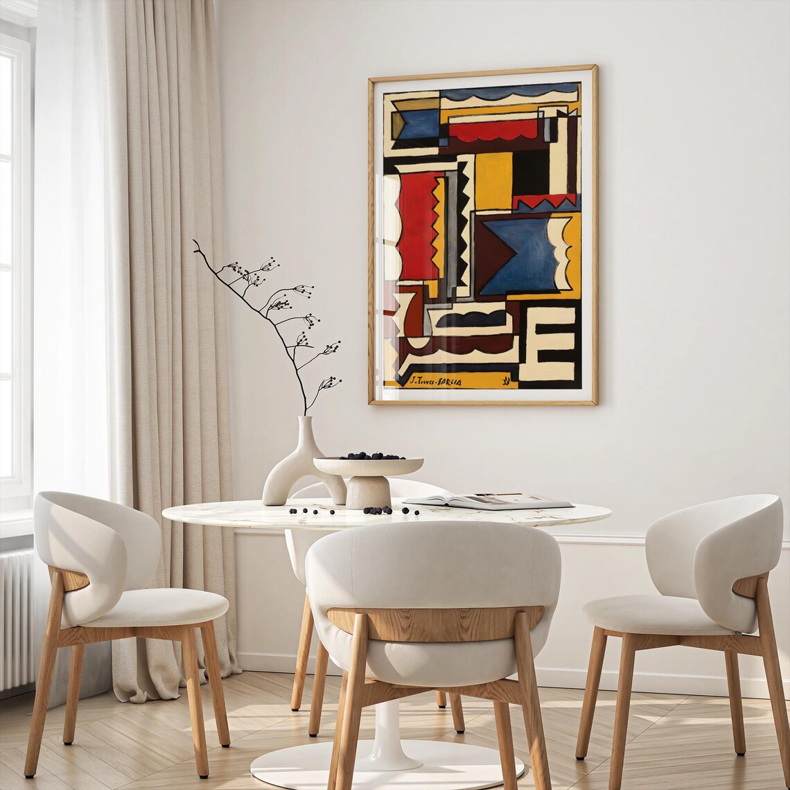 Mid Century Modern Retro Abstract Geometric Art Print - Image 2