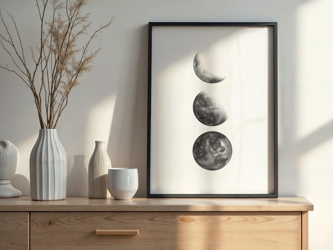 Minimalist Moon Phase Art Print, Celestial Decor - Image 6