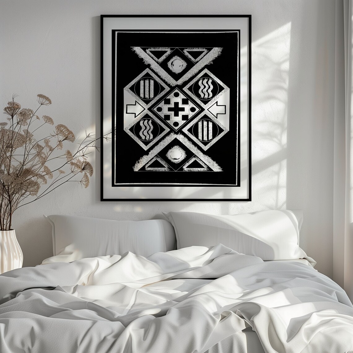 Geometric Abstract Op Art, Mid-Century Minimalist - Image 3
