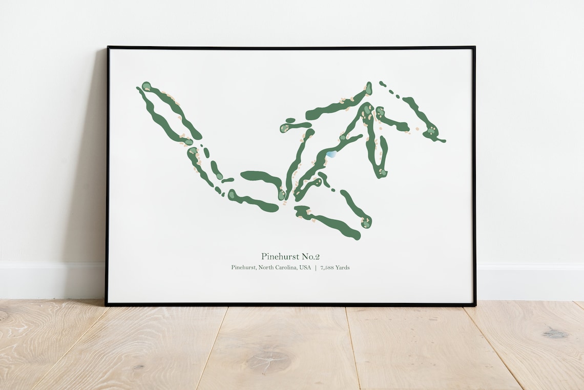 Pinehurst No. 2 Golf Club Course Map Art Print