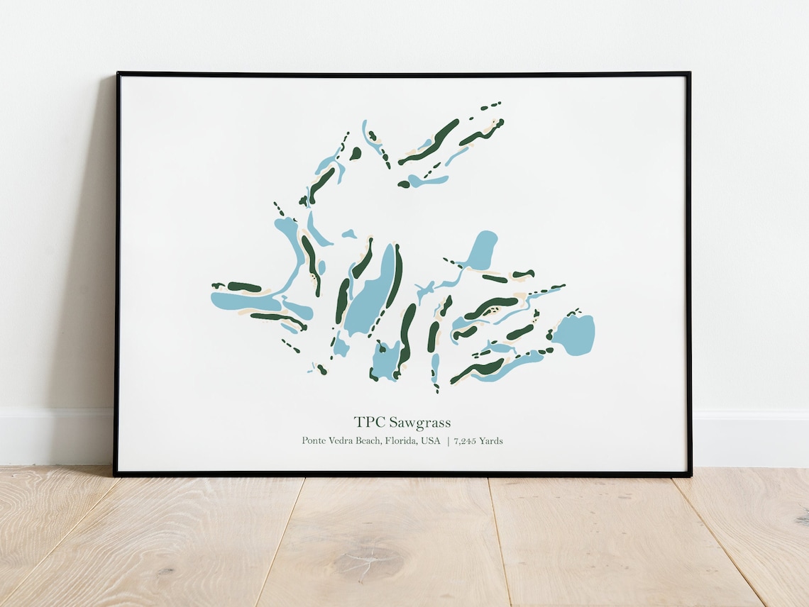 TPC Sawgrass Golf Club Map Art Print