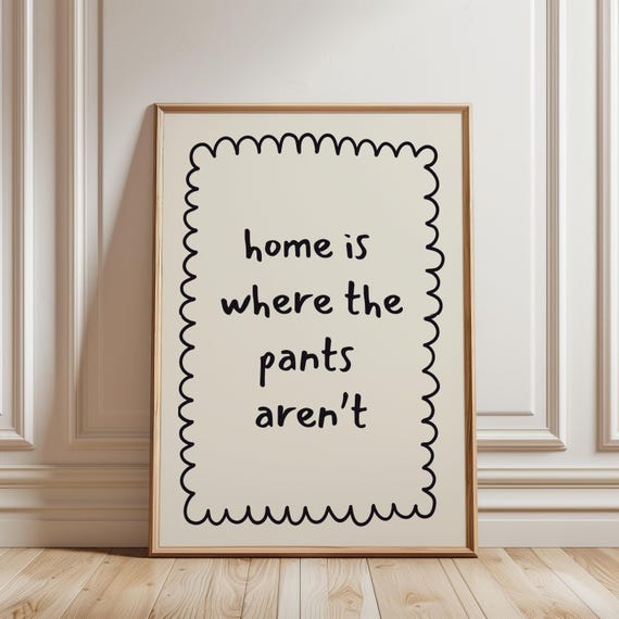 Funny Living Room Art Hand Drawn Black Beige Funny Poster Modern Decor Large Art Living Room Bedroom Gift Idea