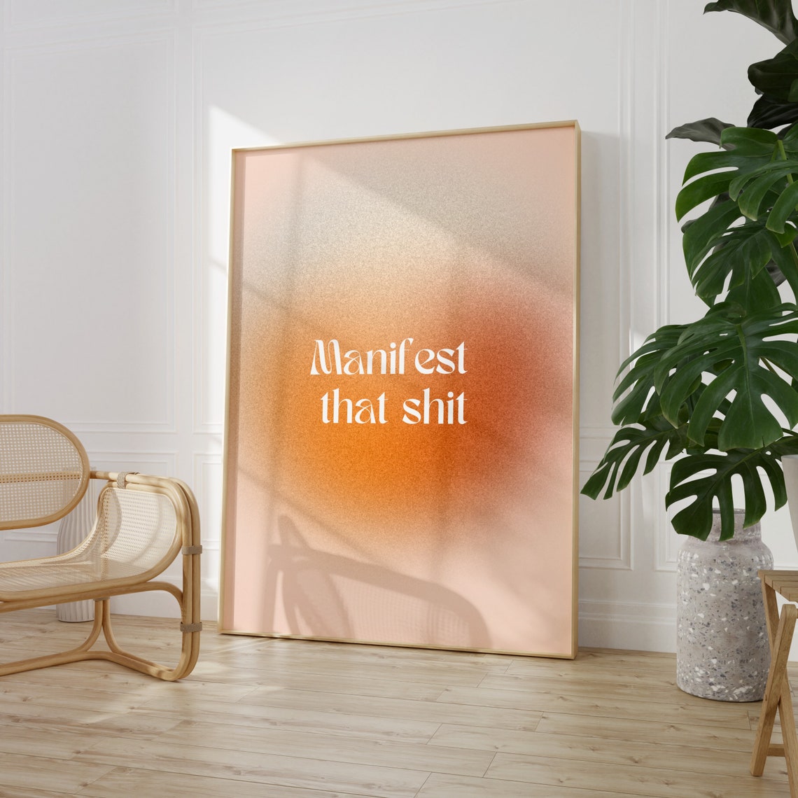 Manifest That Shit Blush Pink Aura Spiritual Manifestation Print - Image 2