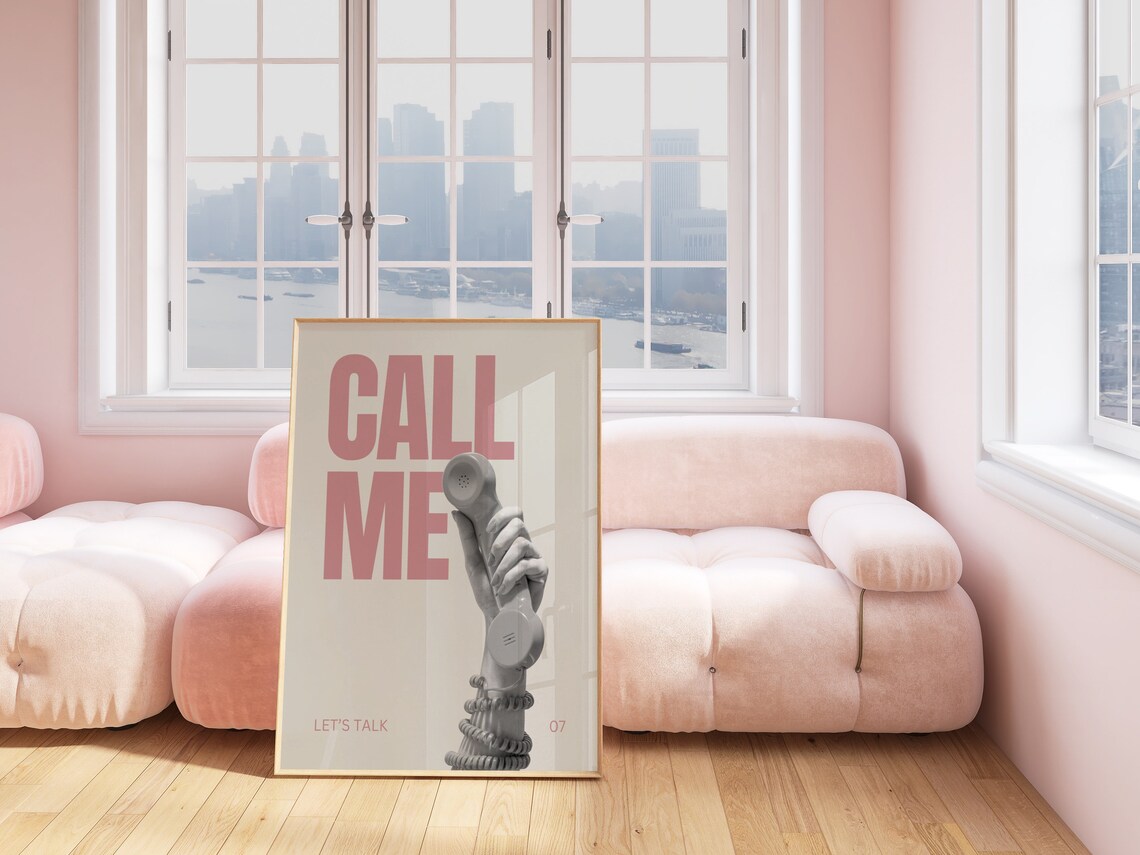Retro Phone Photograph Art Print, Y2K Pink Grey - Image 3