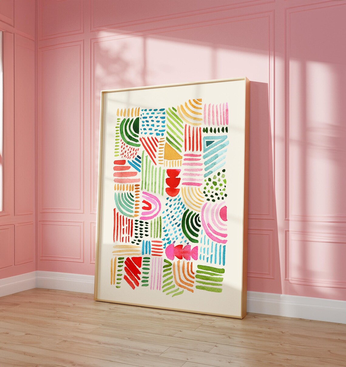 Abstract Watercolor Shapes, Organic Geometric Poster - Image 3