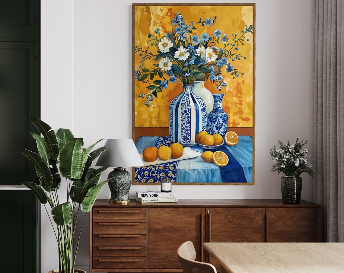 Sun Kissed Daisy Still Life, Mediterranean Art Print