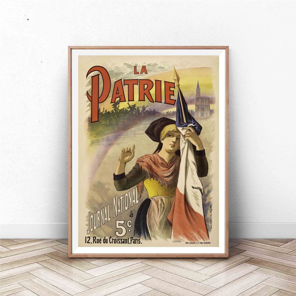 La Patrie Journal National French Flag Vintage Newspaper Ad Poster