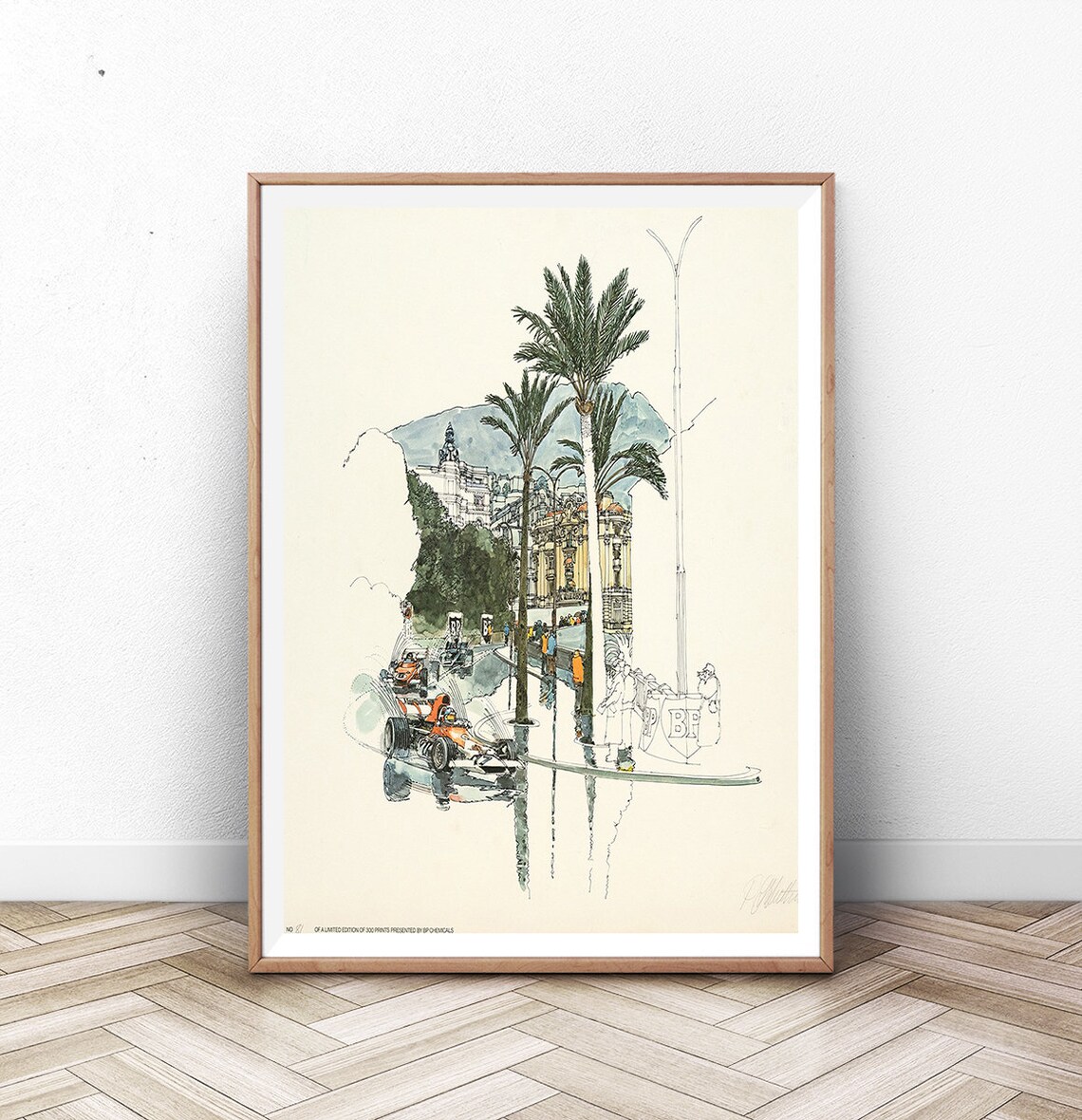Grand Prix Retro Car Racing Travel Poster